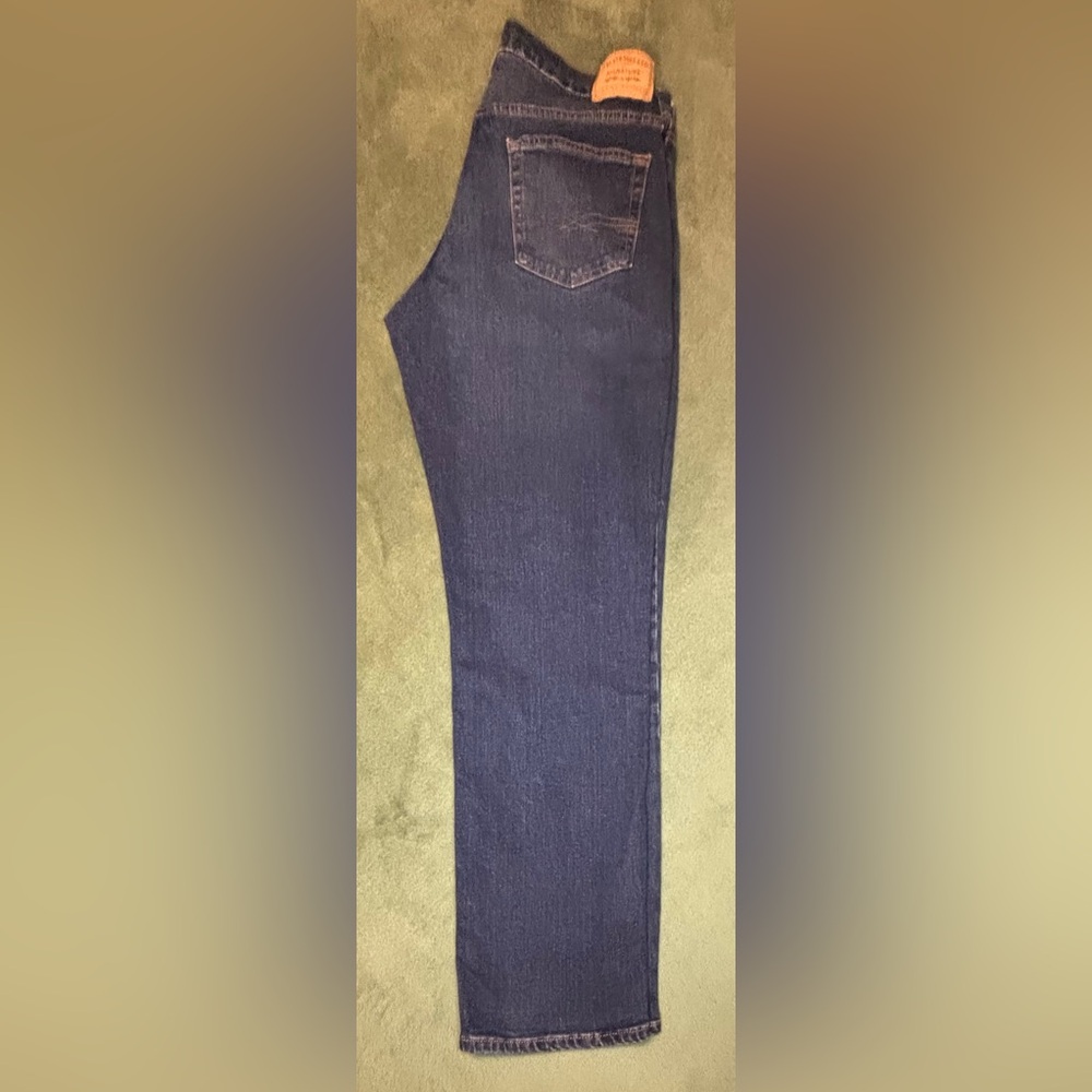 Levi Strauss Athletic Men's Dark Blue Straight Jeans, Size: W34” x L32”. (6332) - Picture 5 of 10